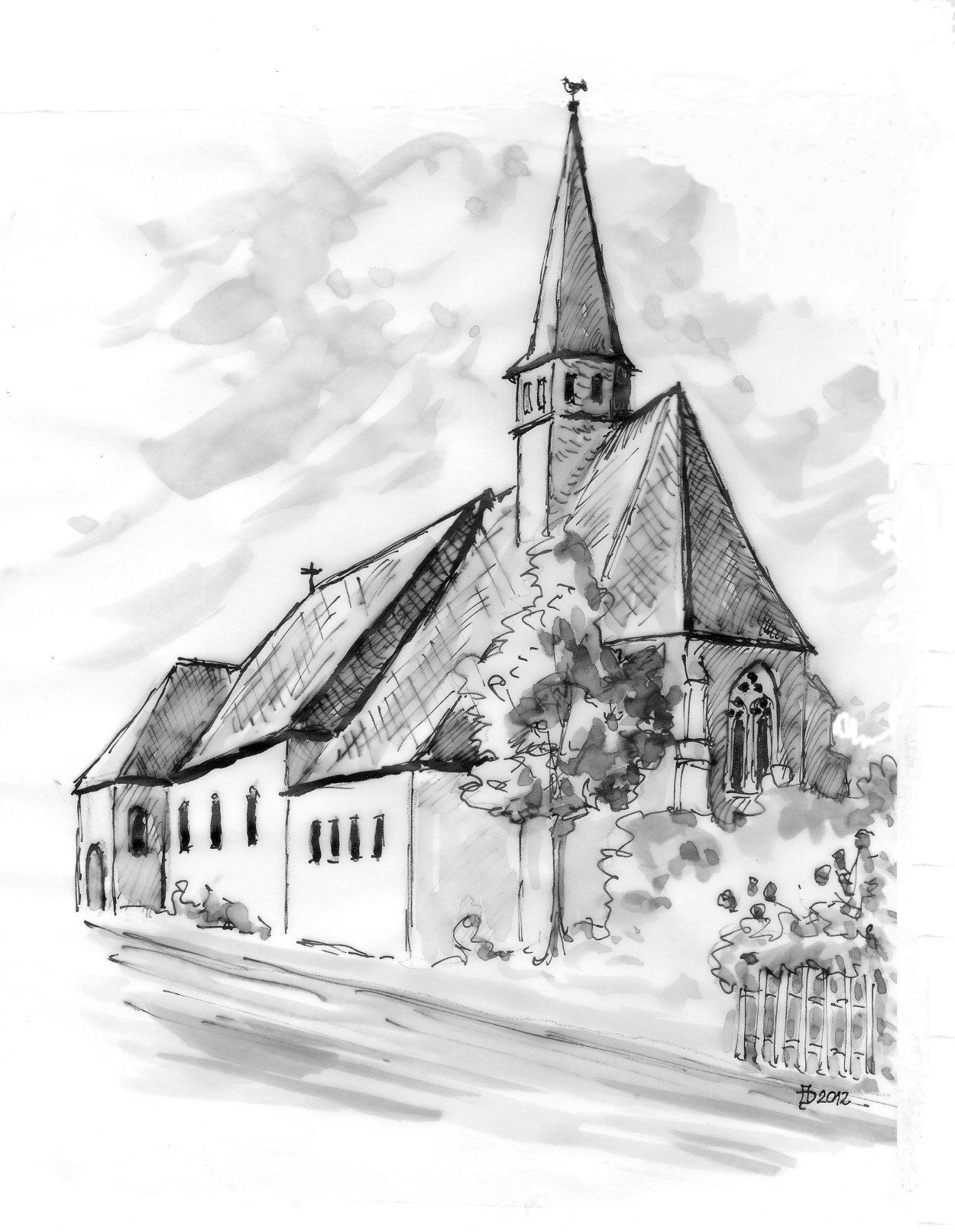 Breyer Kirche gemalt von Albrecht Dinkel Breyer Kirche gemalt von Albrecht Dinkel